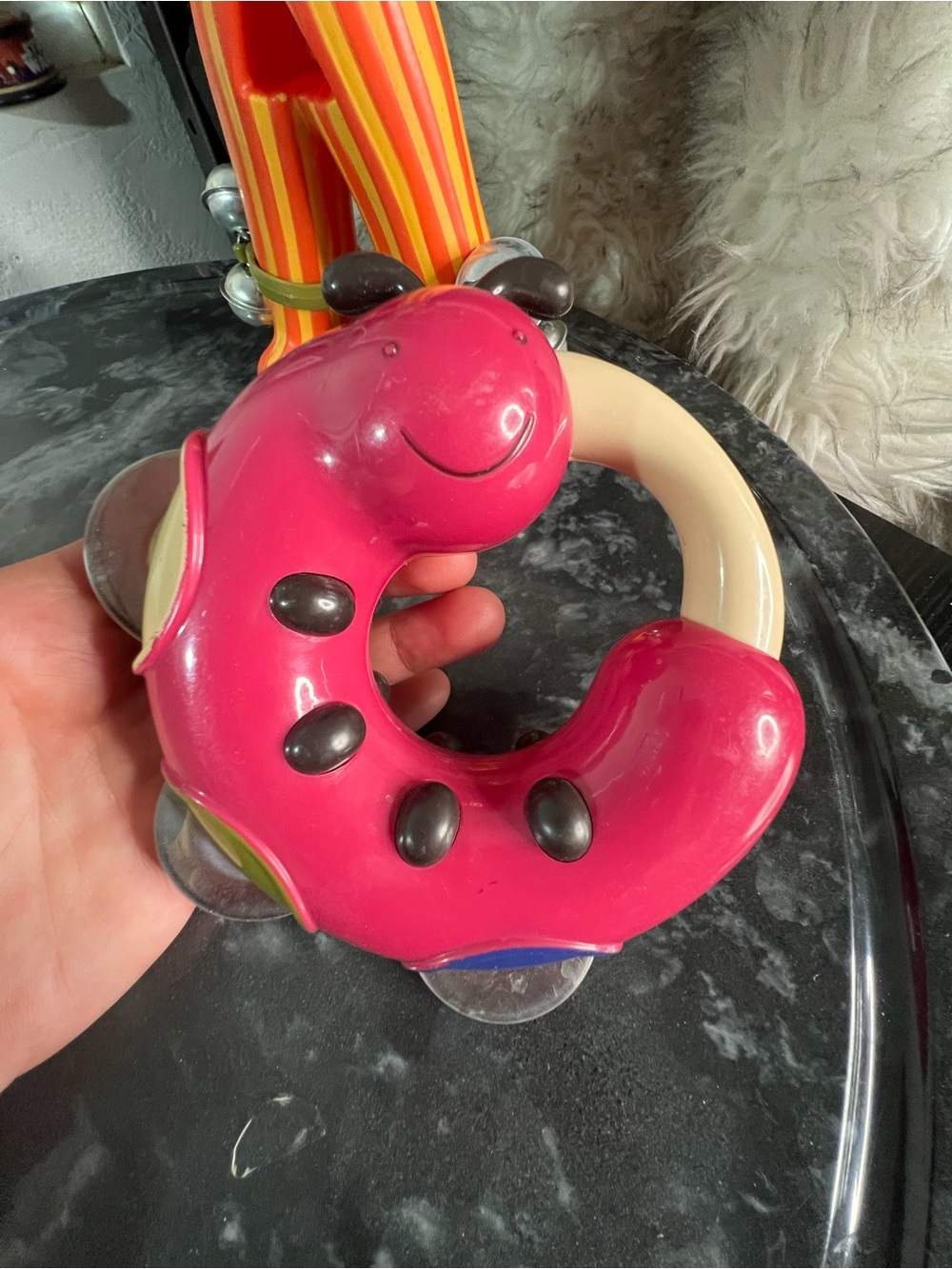 B. Toys Justb-byou Bug Bells 8” Worm Tambourine 5” Rattle Music Rattle & Shaker - Picture 5 of 8